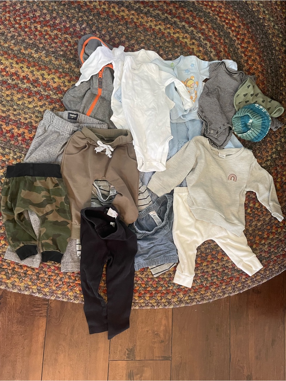 Baby Boy Clothing Bundle - Neutral Greens, Creams & Blues